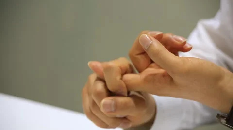 Businessman hands explaining something at the office Stock Footage 46348356