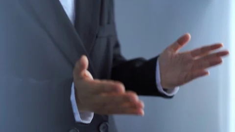 Businessman hands gesture while celebrating company success Stock Footage 121298702