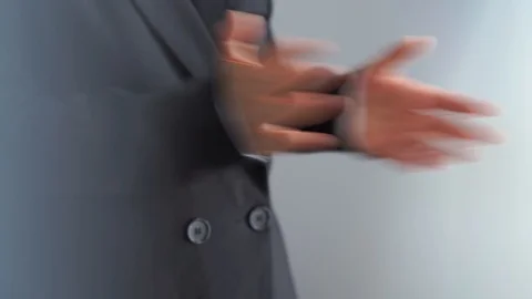 Businessman hands gesture while celebrating company success Stock Footage 121298805