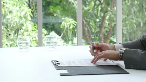 Businessman hands note meeting document in conference room Stock Footage 275002205