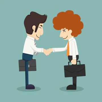 Businessman handshake, businessmen making a deal Stock Illustration