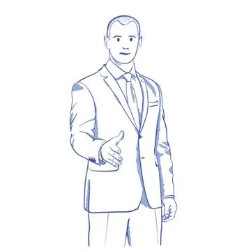 Businessman handshake gesturing Stock Illustration