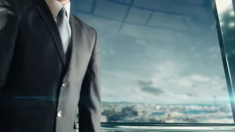 Businessman handshaking at important meeting in Barcelona Stock Footage