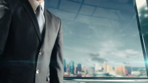 Businessman handshaking at important meeting in Kansas City Stock Footage