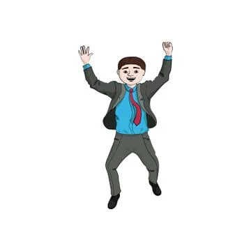 The businessman is happy. Vector Stock Illustration