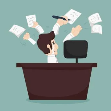 Businessman hard work Stock Illustration