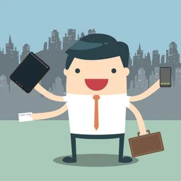 Businessman hard work Stock Illustration
