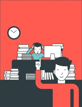 Businessman in hard working Illustrazione stock