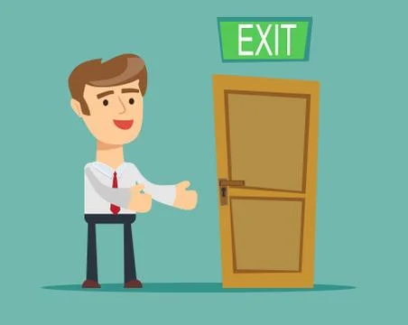 Businessman has found exit, concept Stock Illustration