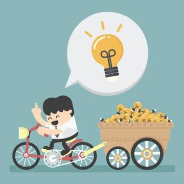 Businessman has an idea Stock Illustration