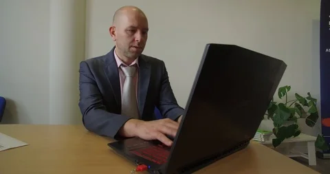 Businessman Have a Headache From Work Stock Footage 123512993