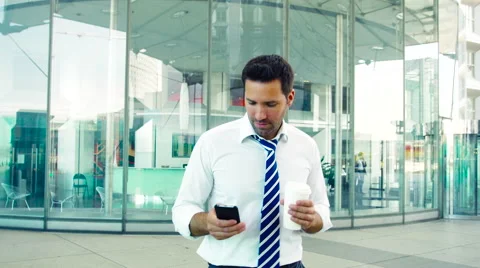 Businessman having a coffee break Stock Footage 67534717