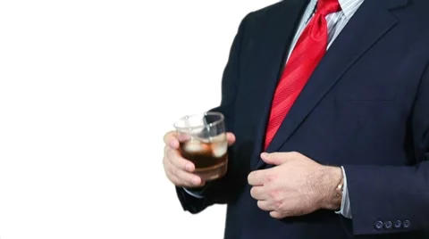 Businessman having a drink. Stock Footage 8600834
