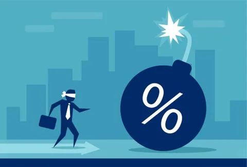 Businessman having financial problems Stock Illustration