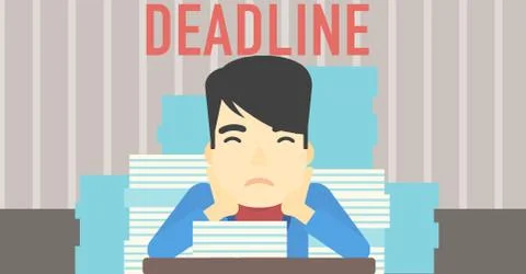 Businessman having problem with deadline Stockillustratie
