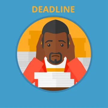 Businessman having problem with deadline Stockillustratie