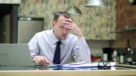 Businessman having problem in documents. Stock-Footage 36897722