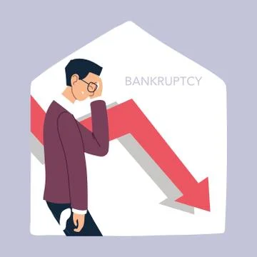Businessman with headache and decrease arrow vector design Stock Illustration