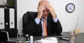 Businessman Headache Interior Office Dissolve Effervescent Tablet Water Glass 4k or 4k+ Resolution