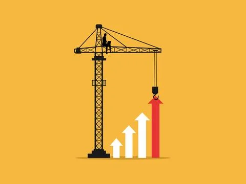 Businessman held up a bar graph. Stock Illustration