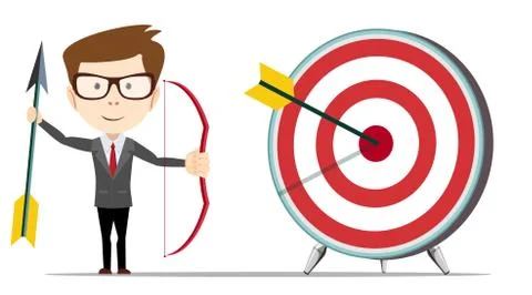 Businessman hit the target. Stock Illustration