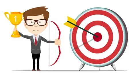 Businessman hit the target. Stock Illustration
