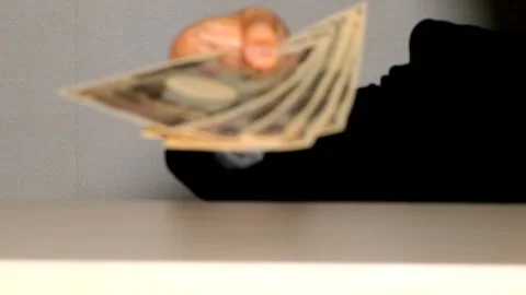 A businessman holding banknotes Stock Footage 334911040
