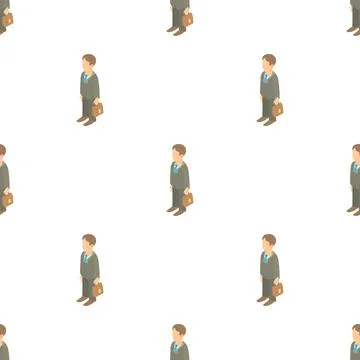 Businessman holding briefcase pattern seamless vector Stock Illustration