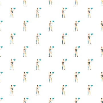 Businessman holding a cloud seamless pattern background Stock Illustration