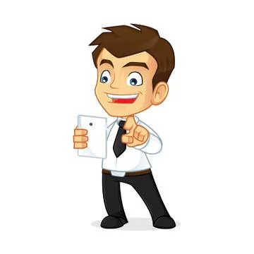 Businessman holding a computer tablet Stock Illustration