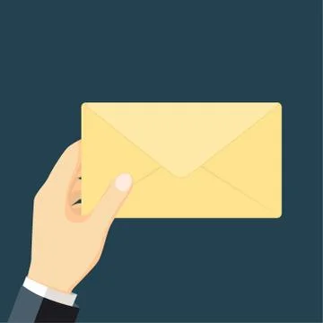 Businessman holding envelope-Vector Flat Design Stock Illustration
