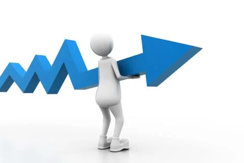 Businessman holding falling graph Stock Illustration