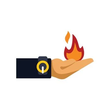 Businessman holding fire in hand, power and control concept Stock Illustration