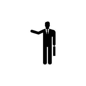 Businessman Holding Folder Flat Vector Icon Stock Illustration