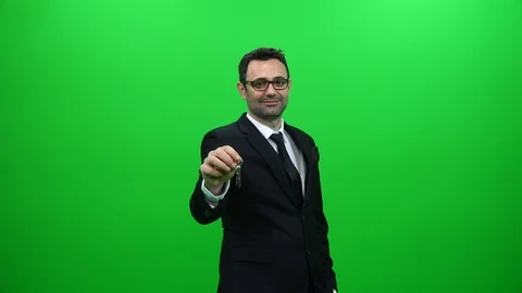 Businessman Holding Keys Stock Footage 88651712