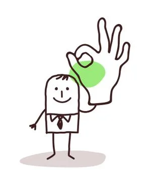 Businessman Holding Up an OK Sign hand Stock Illustration