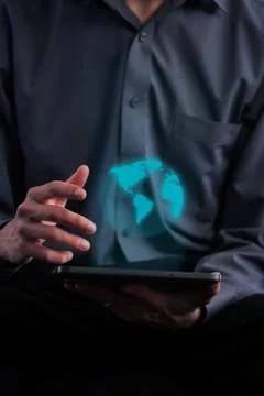 Businessman holding a tablet computer Stock Photos