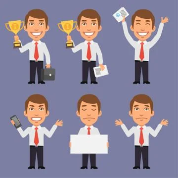 Businessman Holds Different Objects Part 2 Stock Illustration