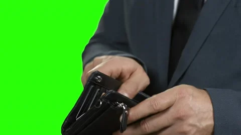 Businessman holds one dollar bill. Stock Footage