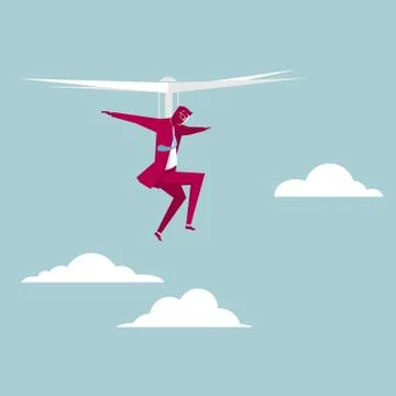 Businessman hovering in the air. Stock Illustration
