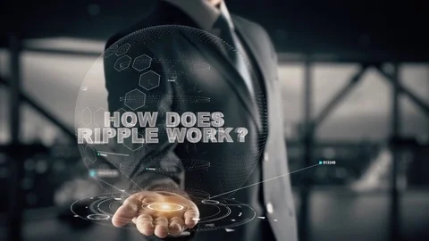 Businessman with How does Ripple Work hologram concept 스톡 동영상 83945280