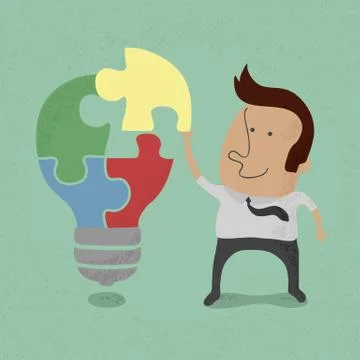 Businessman idea assembly , eps10 vector format Иллюстрация