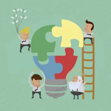 Businessman idea assembly , eps10 vector format Stock Illustration