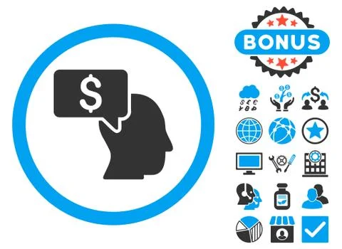 Businessman Idea Flat Vector Icon with Bonus Stock Illustration