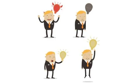 Businessman with idea Illustrazione stock