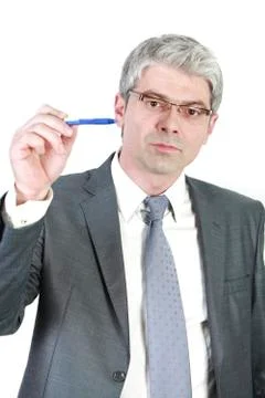 Businessman indicating Stock Photos