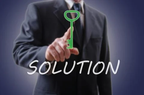 Businessman indicating the solution 스톡 일러스트