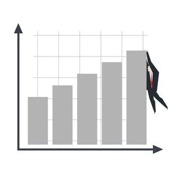 Businessman indicators on chart on performance. Concept of making High perf.. イラスト素材