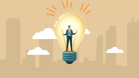 Businessman Inside Light Bulb Representing Business Idea Concept Stock Footage 279953258