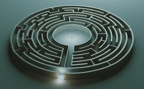 Businessman inside to the maze. 3d rendering Stock Illustration